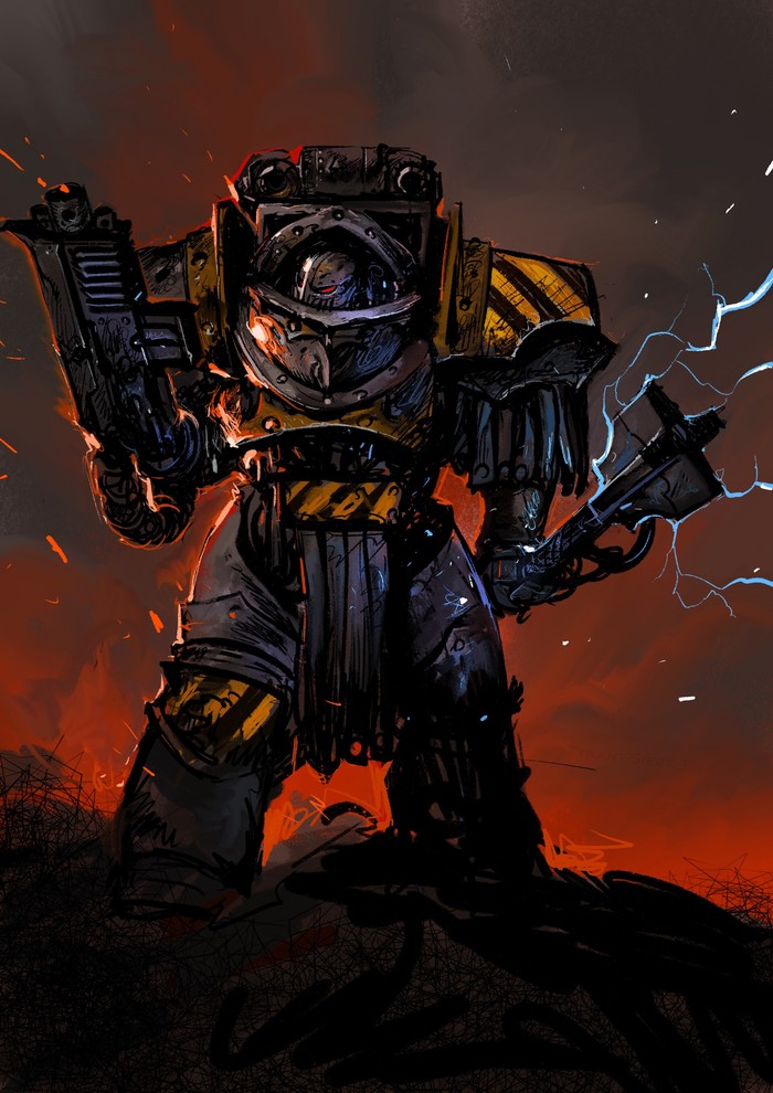 Iron Warrior, Ultramarine &Titanicus byRonan Toulhoat Warhammer 40k, Wh Art, Adeptus Astartes, Ultramarines, Chaos Space marines, Iron Warriors, , Astra Militarum, Legio Titanicus
